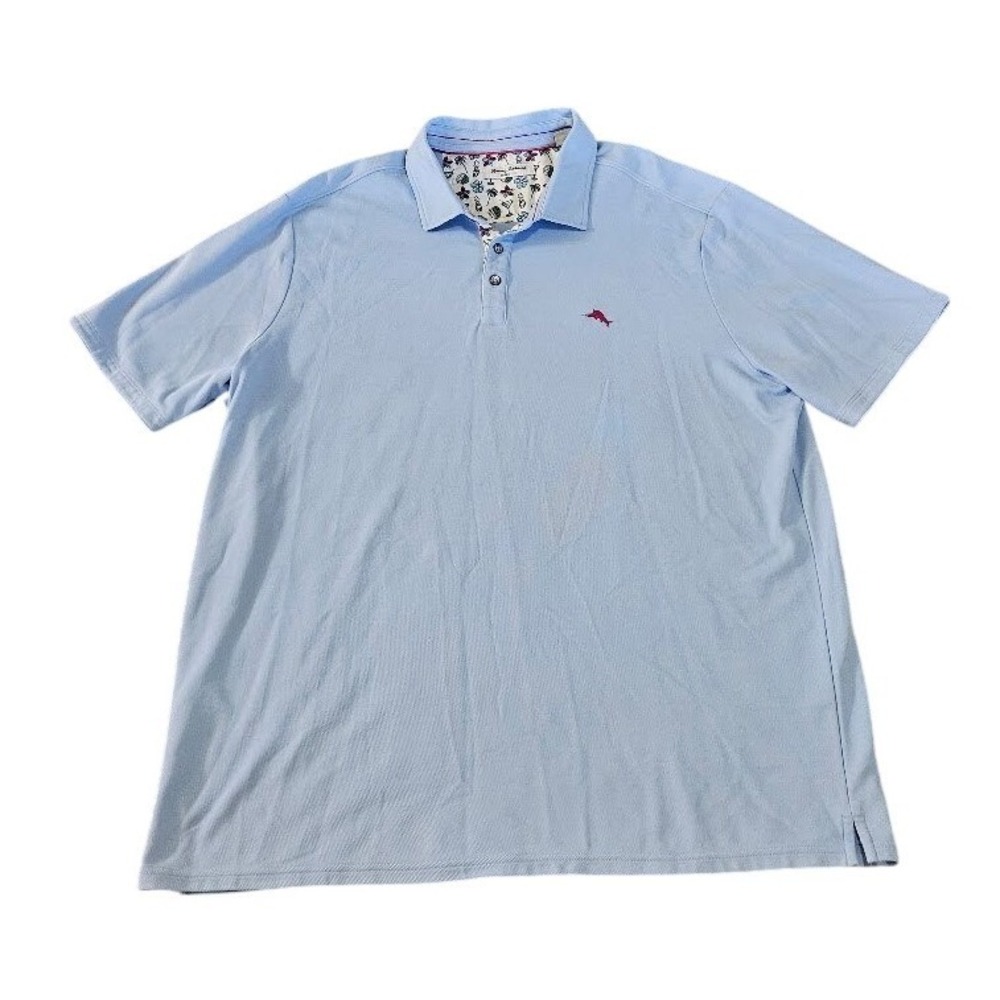 Tommy Bahama IslandZone Polo Shirt Mens 3XLT Light Blue Supima Cotton Blend